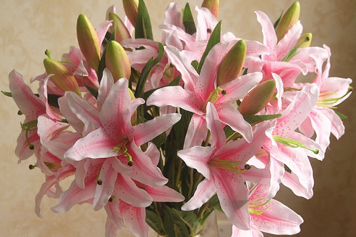 Artificial silk lily home plastic artificial wholesale (2)400