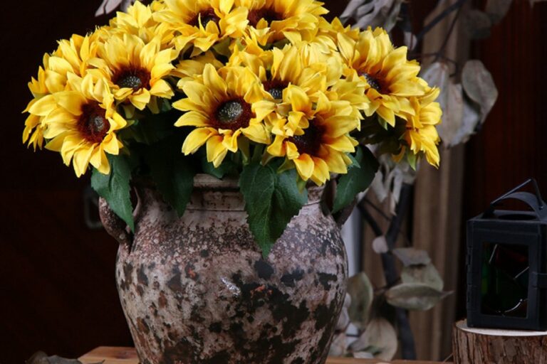 Artificial sunflower silk flores artificiales for wedding hall decorations (1)