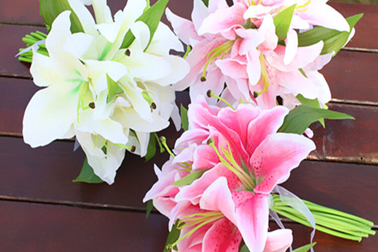 European style perfume lily artificial flower bridal bouquet (3)400