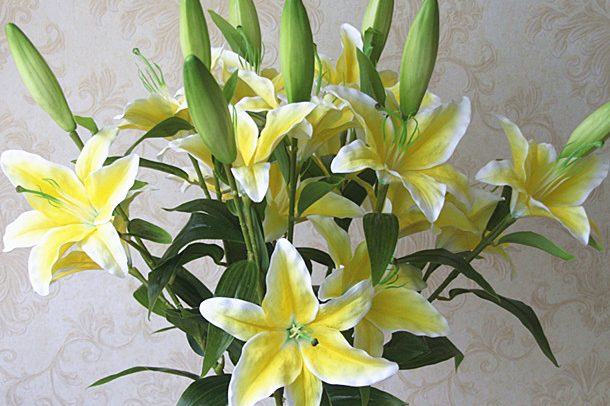 Fashion artificial lilies wedding bouquet (6)400