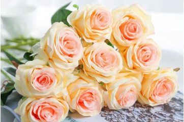 Single simulation wedding rose high-grade silk flower (6)