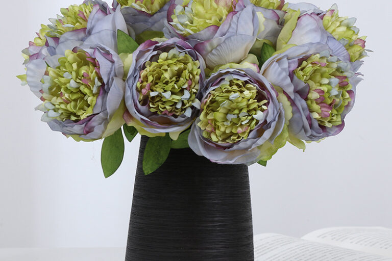 Artificial Peonies Flower Bouquet Little Tea Artificial Rose Camellia Flower For Decorations Peony (3)