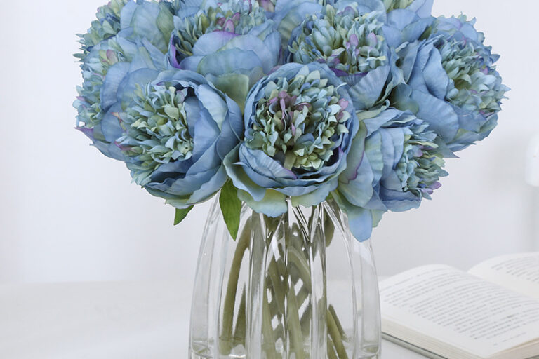 Artificial Peonies Flower Bouquet Little Tea Artificial Rose Camellia Flower For Decorations Peony (4)