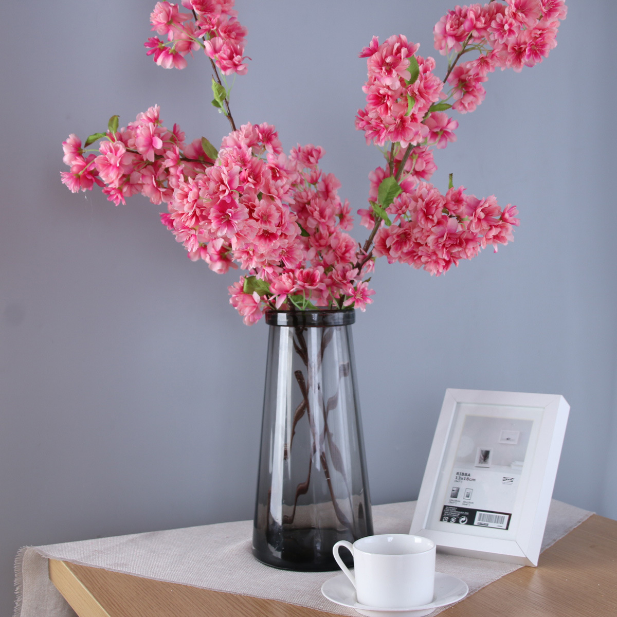 China supplier wedding flower branch artificial japanese plastic cherry
