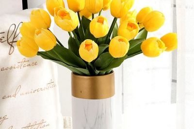 Factory Wholesale Silk 6 Fork Bouquet Artificial Flower Tuilp For Home Decoration (7)