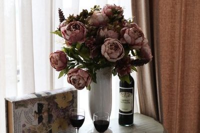 Flowers Vintage Artificial Peony Silk Flowers Bouquet Wedding Home Decoration (6)