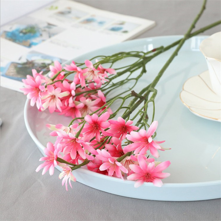 Home decoration artificial round chrysanthemum flower silk fabric single stem chrysanthemum flower (1)