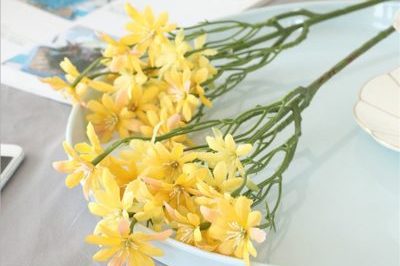 Home decoration artificial round chrysanthemum flower silk fabric single stem chrysanthemum flower (6)