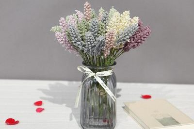 Hot sale flower lavender flowers artificial decoration plastic flower simulation bouquet plant potted (2)