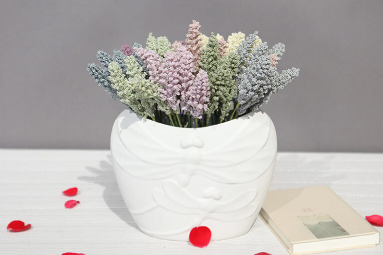 Hot sale flower lavender flowers artificial decoration plastic flower simulation bouquet plant potted (7)
