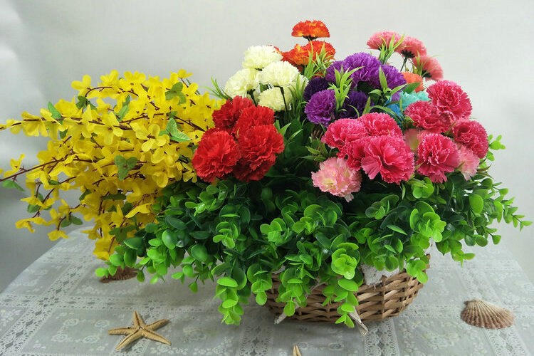 Manufacturers direct sales Mother’s day carnation flowers artificial (4)