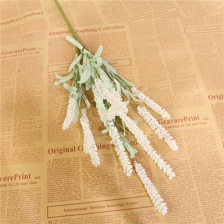 Decorative wholesale artificial leaf stem foliage bouquet lavender