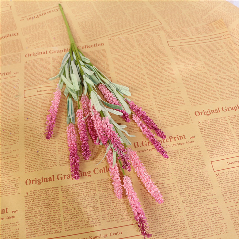 Decorative wholesale artificial leaf stem foliage bouquet lavender