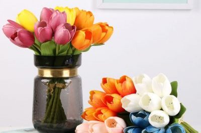 hot sell Artificial Flower Tulip Home Decoration PU Flowers Artificial for Wedding Decor (5)