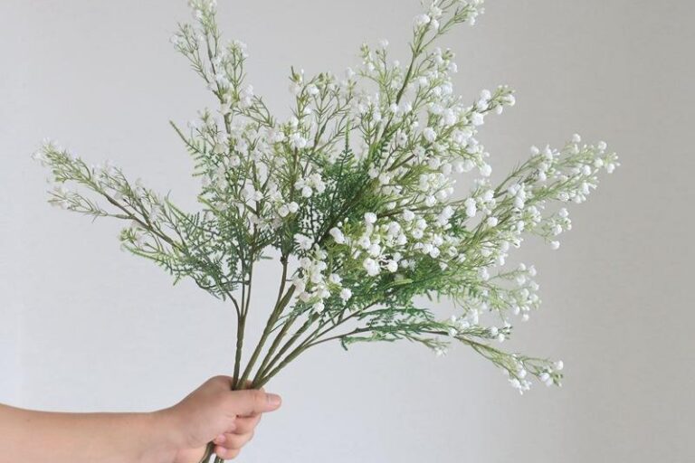 Single Artificial Flower with Baby’s Breath for Bridal Photo & Home Decor (3)